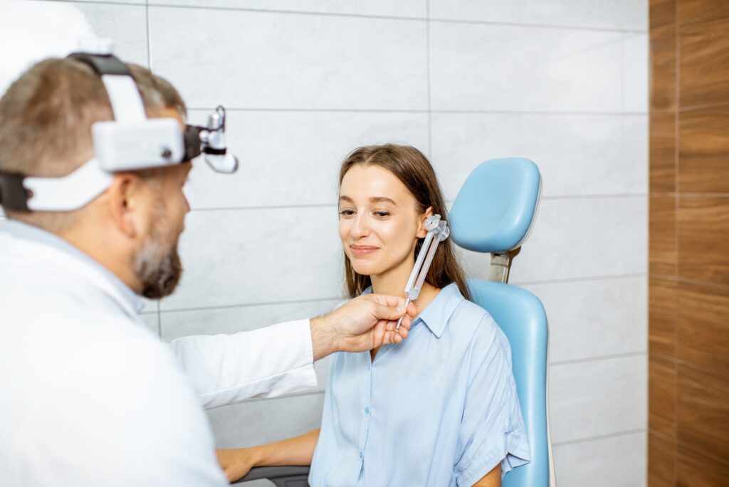 Hearing test with tuning fork